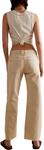 Джинсы Free People Risk Taker Mid-Rise Straight, Ecru - фото 2