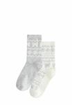 Носки Next ANKLE 2 PACK, Grey Pretty Fairisle Pattern/Grey - фото