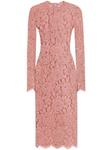Dolce & Gabbana кружевное платье миди, розовый - фото