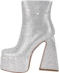 Ботильоны на толстой платформе с высокими каблуками Onlymakerheels, Silver - фото