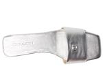Сандалии COACH Sculpted C Metallic Leather Flat Sandals, серебряный - фото 2