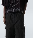 Широкие хлопковые карго-брюки с добавками Balenciaga, черный - фото 5