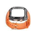 Biaodaige Часы Strap Apple Compatibility Silicone Material, Black case + orange strap - фото 9