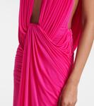 Платье с драпировкой и рябью Christopher Esber, Magenta - фото 5