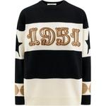 Полосатый вязаный джемпер Dirce MaxMara, черный - фото