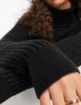 Y.A.S – Черное вязаное платье миди с водолазкой - фото 4