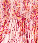 Платье Soledad с буфами Poupette St Barth Kids, Pink Exotic Forest - фото 2