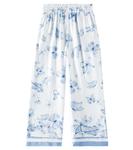 Брюки палаццо с принтом Monnalisa, Celeste - фото 4