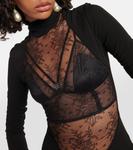 Платье миди из кружева шантильи и джерси Dolce&Gabbana, черный - фото 4