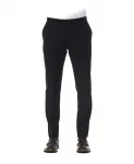 Шерстяные элегантные мужские брюки Trussardi, черный - фото