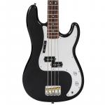 Басс гитара Vintage V4 ReIssued Bass Guitar - Black High Gloss with Mirror Scratchplate - фото 4