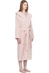 Tekla Розовый махровый халат с капюшоном - фото 2