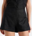 Сиреневые льняные шорты Faithfull, черный - фото 4