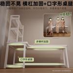 Угловой стол Naijia с L-образной полкой, компьютерный стол для дома, кремово-белый левосторонний 120x100x75 см - фото 4