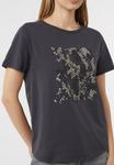 Футболка comma Print T-shirt, Dunkelgrau/Grey - фото 3