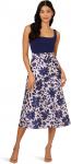 Платье Adrianna Papell Combo Printed Ankle Dress, Navy/Ivory - фото