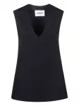 Топ с V-образным вырезом Jil Sander, черный - фото