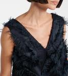 Мини-платье с бахромой Brunello Cucinelli, синий - фото 4