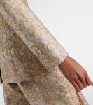 Однобортный парчовый блейзер Stella McCartney, золотой - фото 6