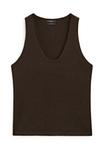Топ Massimo Dutti CREW NECK, Mottled Dark Brown - фото 4