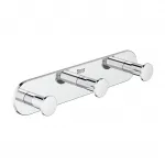 Тройная вешалка для ванной комнаты Round Roca, хром - фото