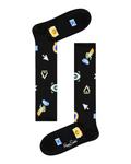 Носки женские Happy Socks с принтом высокие, черный - фото