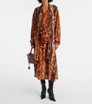 Платье миди из крепа с принтом Balenciaga, коричневый - фото 2