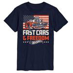 Футболка Big & Tall с рисунком «Быстрые автомобили и свобода» Hot Wheels, синий - фото
