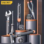 Набор инструментов Deli Home Series, набор из 8 предметов (серо-оранжевый), бытовые плоскогубцы, канцелярский нож, стальная рулетка, набор отверток, немецкий дизайн HT0008C - фото 2