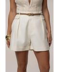 Шорты-карго с поясом JLUXLABEL, Ivory - фото