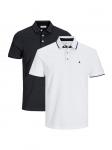 Футболка поло Jack & Jones, черный/белый - фото