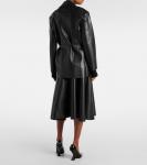 Оверсайз блейзер из искусственной кожи Norma Kamali, черный - фото 3