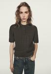 Поло Massimo Dutti SHORT SLEEVE , Mottled Dark Brown - фото