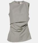 Клетчатый топ из смесовой шерсти Róhe, Cream Black Dot - фото