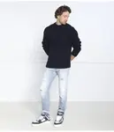 Мохнатый шерстяной свитер Regular fit Hugo, синий - фото 2