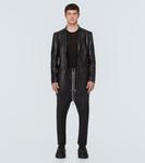 Однобортный кожаный пиджак lido Rick Owens, черный - фото 2