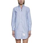 Футболка-платье с отделкой Rwb THOM BROWNE, синяя - фото 4