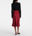 Юбка миди Borbona из смесового шелка Max Mara, Lampone - фото 3