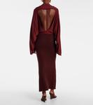 Платье макси с накидкой из сосны Aya Muse, бордовый - фото 3