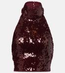 Топ с пайетками Oséree, бордовый - фото