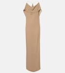 Шелковое платье с драпировкой Dandora Khaite, Toffee - фото