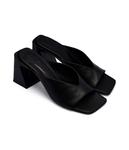 Кожаные тапочки на столбике Alohas, черный - фото 3