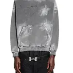 Худи с вышитым логотипом и эффектом потертости Balenciaga, серый - фото 8