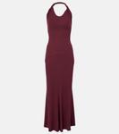 Платье макси Eleanor из джерси с вырезом халтер Tove, бордовый - фото