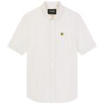 Фирменная меловая рубашка с логотипом на груди Lyle & Scott, бежевый - фото