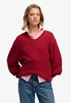 Джемпер Superdry & Co OVERSIZED V NECK, Bordeaux Red/Red - фото