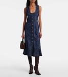 Джинсовое платье миди с принтом Etro, Denim Blue Scuro - фото 2