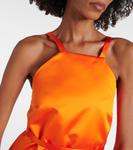 Мини-платье с халтернеем Patou, Bright Orange - фото 4