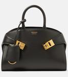 Кожаная сумка-тоут hug mini Ferragamo, черный - фото