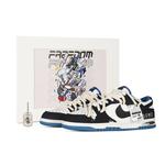 Кроссовки Nike Dunk Skateboard Shoes Men Low-Top Black White Blue - фото